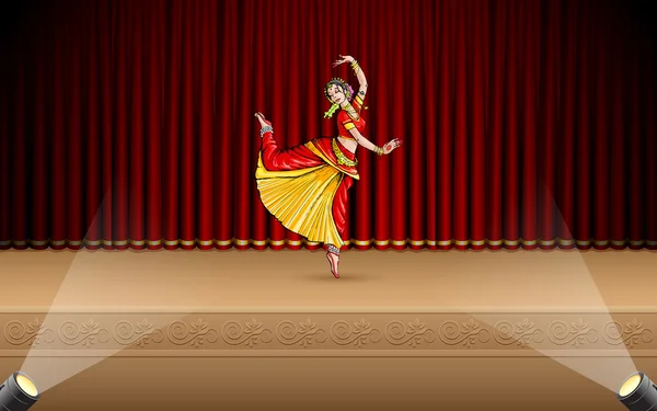 Indian Classical Dancer — Stock Vector
