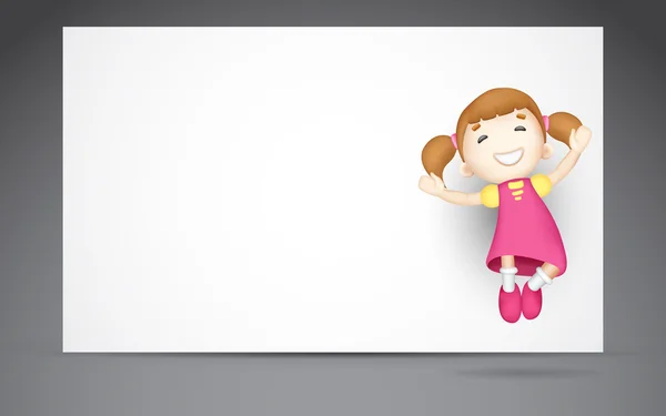 3D дівчина, стрибки — стоковий вектор