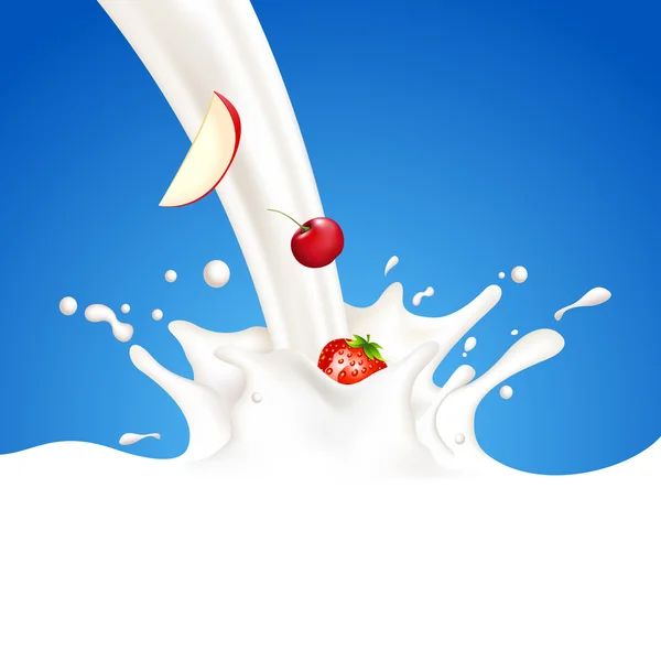 Fruit en melk — Stockvector