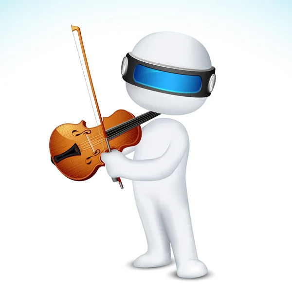 3D człowieka w wektor gry skrzypce — Wektor stockowy