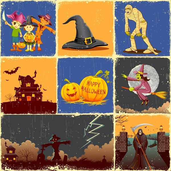 Collage Halloween — Image vectorielle