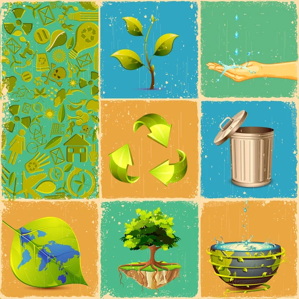 Ανακύκλωσης κολάζ — Διανυσματικό Αρχείο