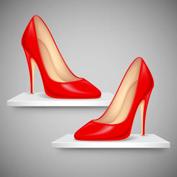 Chaussure de dame sur étagère — Image vectorielle