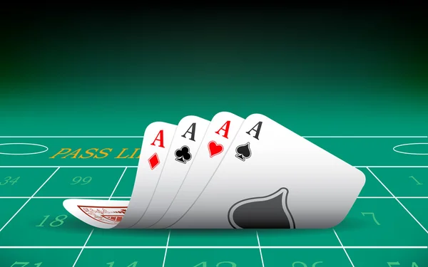 Cuatro ases jugando a las cartas — Archivo Imágenes Vectoriales