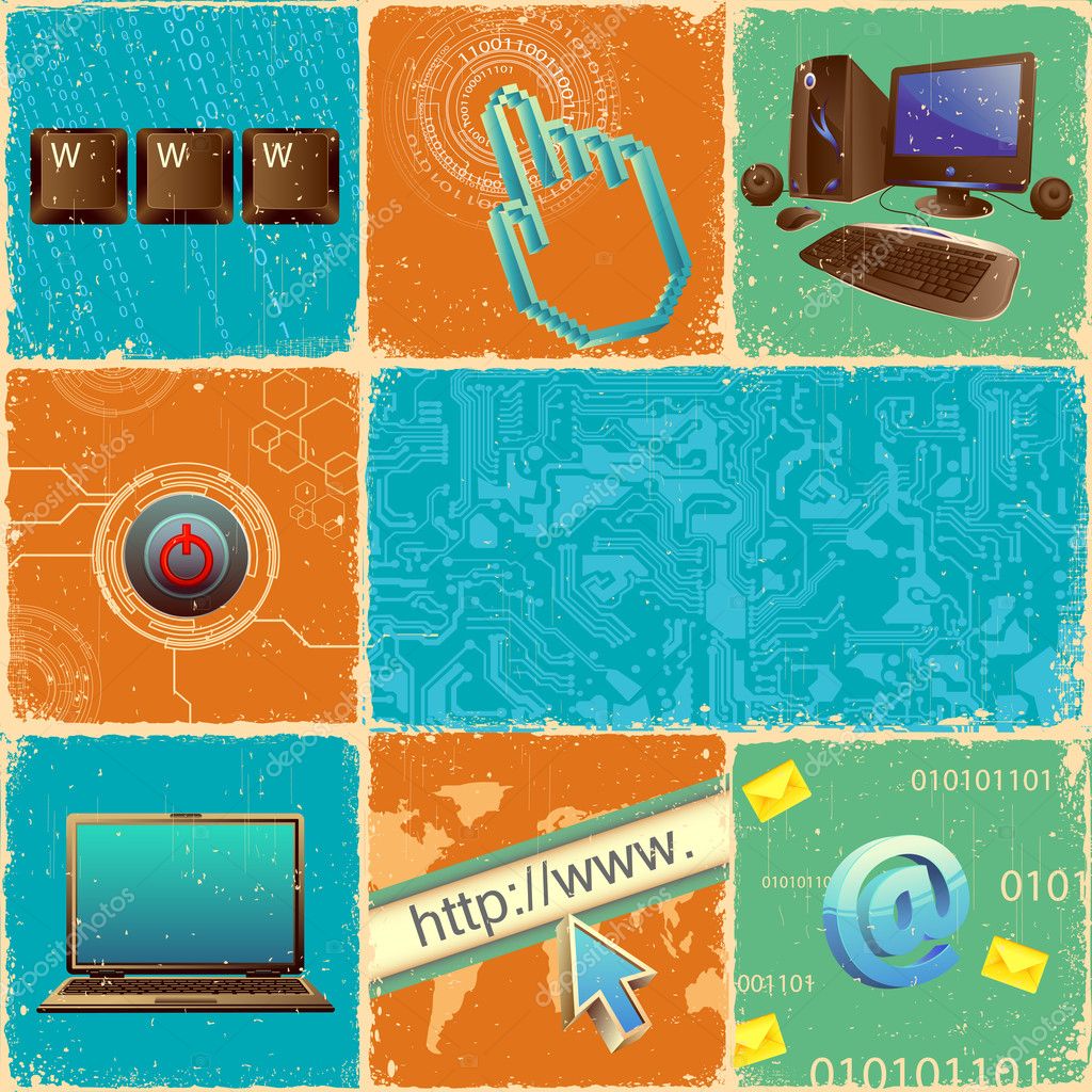 Technology Collage Stock Vector Image By ©vectomart 11269316
