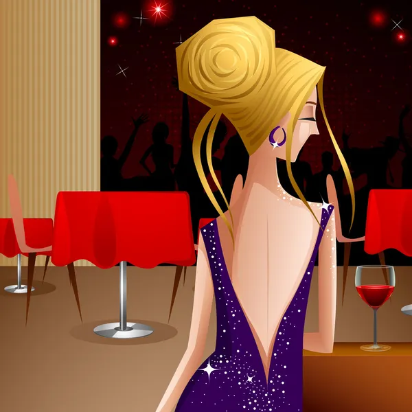 Lady in Party — Stock Vector