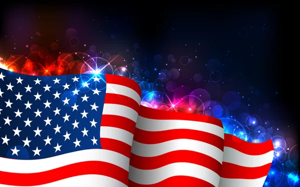 Glühende amerikanische Flagge — Stockvektor