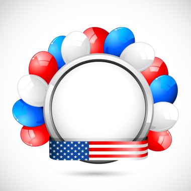 American Badge with Ballon clipart