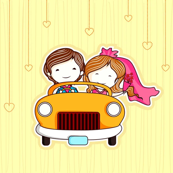Just Married Couple — Stock Vector