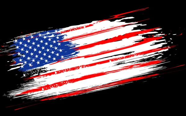 Bandeira americana grungy — Vetor de Stock