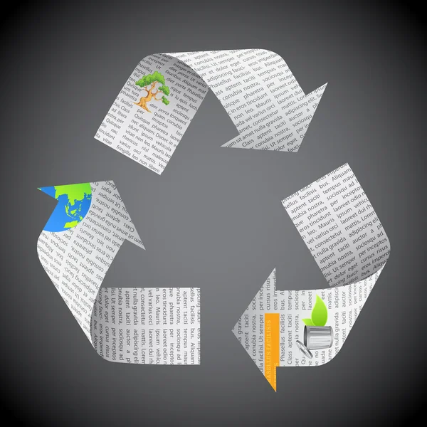 Reciclagem de jornais —  Vetores de Stock