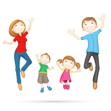 Happy 3d Family clipart