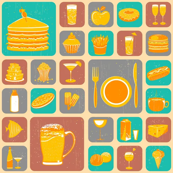 Collage alimentare — Vettoriale Stock