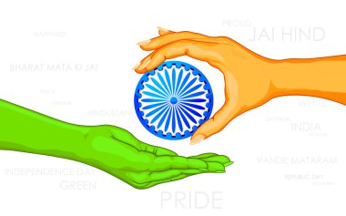 Hand giving Ashok Chakara clipart