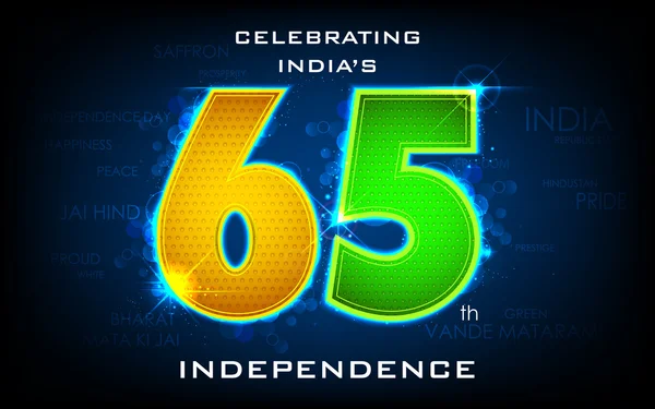 Celebrating 65th Independence Day of India — Stock Vector