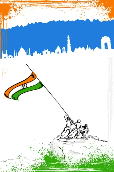 Gruß an indischen Soldaten — Stockvektor