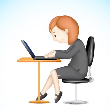 dizüstü bilgisayarda çalışan iş kadını