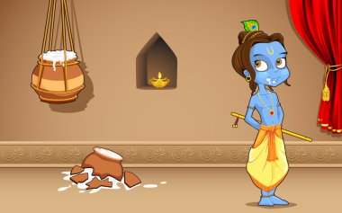 Krishana in Janmashtami clipart