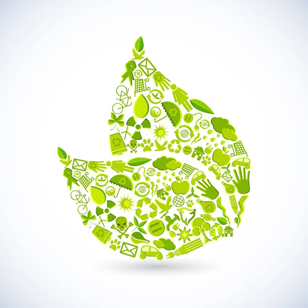 Recyklingu liść — Wektor stockowy