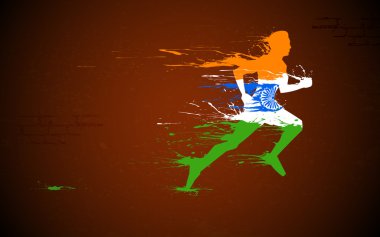 Runner in Indian Tricolor clipart