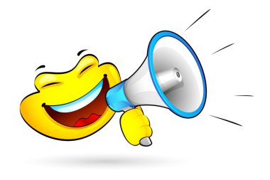 Smiley with Megaphone clipart