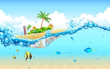 Island from Underwater clipart