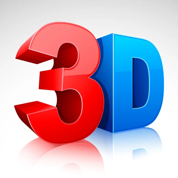 Símbolo de palabra 3D — Vector de stock