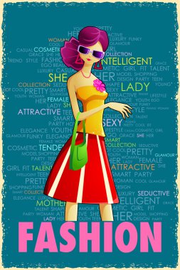 Lady in Retro Style clipart