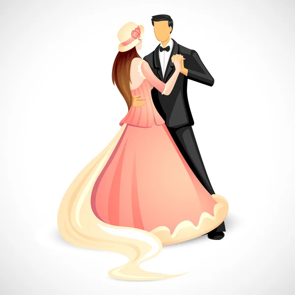 Casal fazendo dança bola — Vetor de Stock