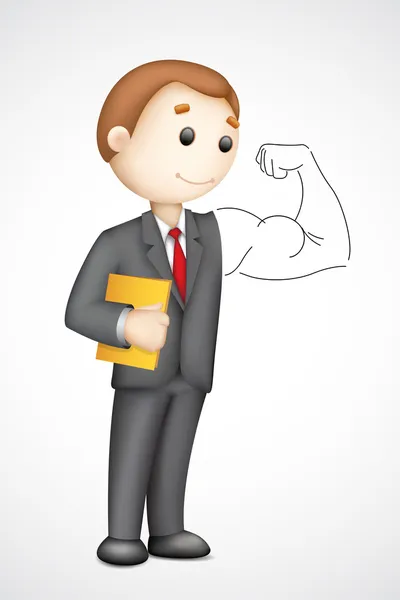 Obchodní muž zobrazeno biceps — Stockový vektor