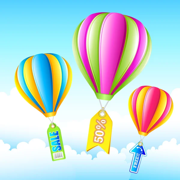 Venda balão de ar quente — Vetor de Stock