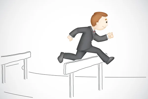 Homme d'affaires dans la course d'obstacles — Image vectorielle