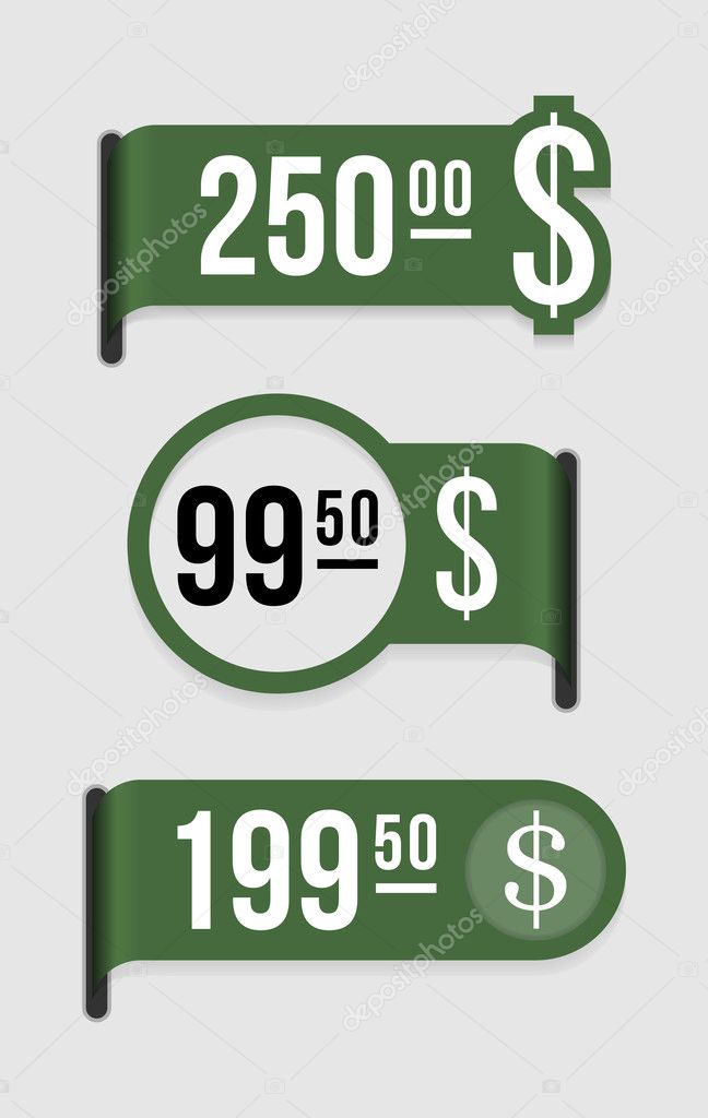Modern price tag – dollar