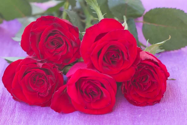 Bouquet de roses rouges artificielles — Photo