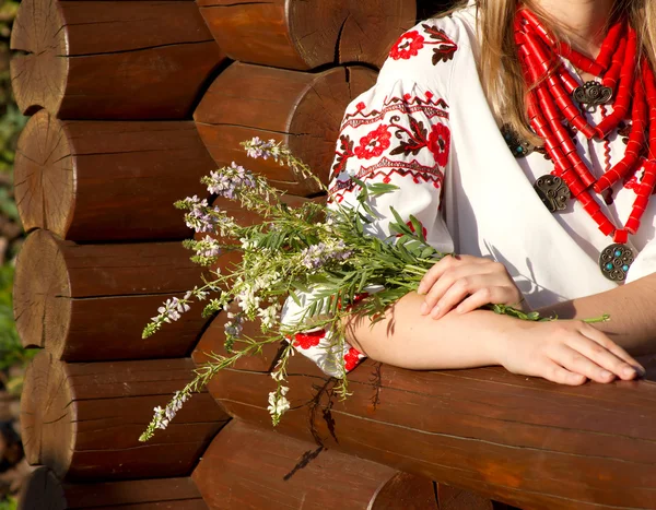 Dziewczyna w ukraińskim stroju Narodowego — Zdjęcie stockowe