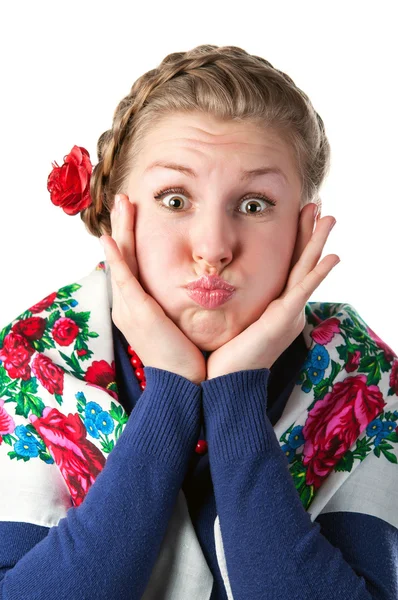Młoda kobieta w stylu ukraińskim — Zdjęcie stockowe
