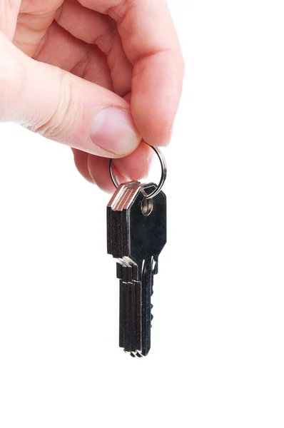 Homem segura as chaves — Fotografia de Stock