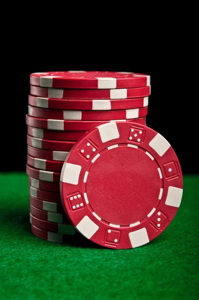 Fichas de poker vermelho — Fotografia de Stock