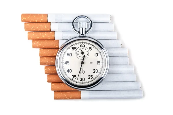 Sigarette e cronometro — Foto Stock