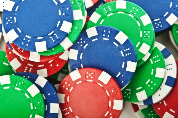 Closeup de fichas de poker — Fotografia de Stock