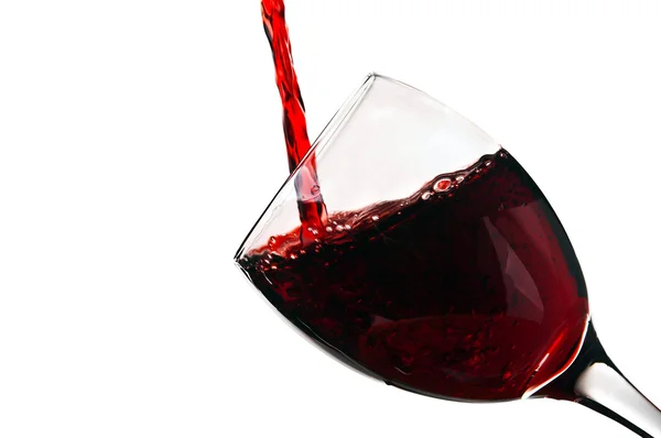 Červené víno nalévá — Stock fotografie