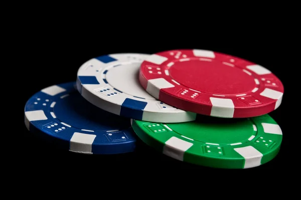 Poker žetony, samostatný — Stock fotografie