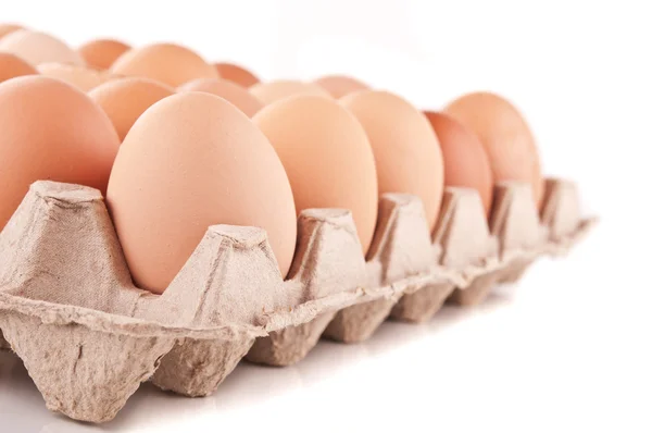 Tray of raw eggs — Stock Photo, Image