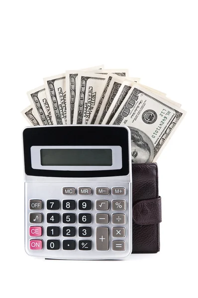 Calculator and dollars — Stock Photo, Image