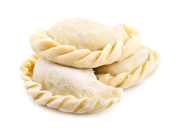 Raw dumplings in flour — Stock Photo, Image