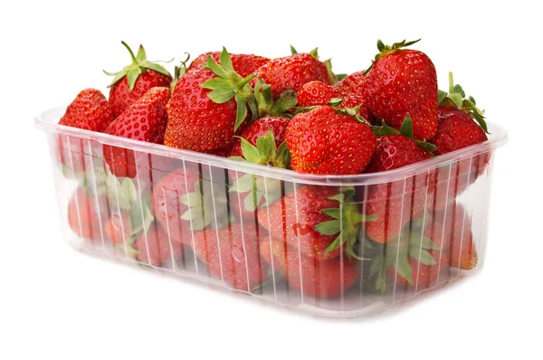 Fresh strawberries in box — Stock Photo, Image