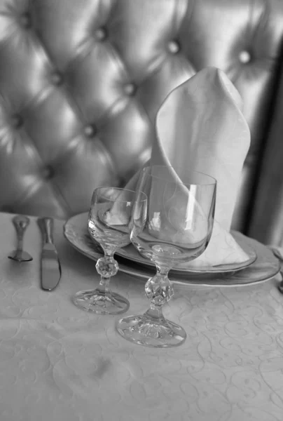 stock image Tableware and glasses at restaurant