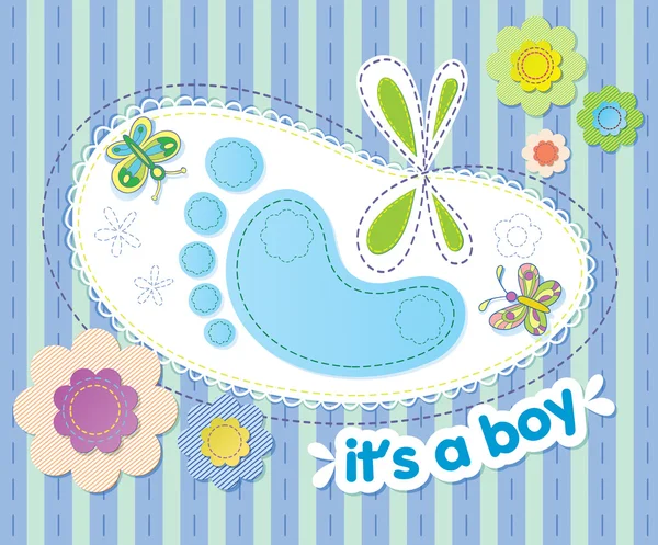 Векторный фон с поздравлениями с рождением мальчика — стоковый вектор