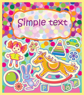 A colorful greeting card with children clipart