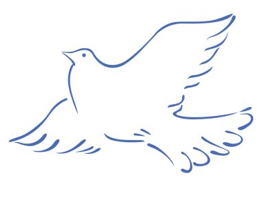 Sketch of a flying dove clipart